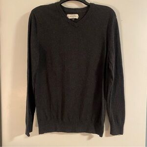 Hawker Rye Cotton Cashmere Charcoal Gray Crewneck Sweater Mens S Academia Class